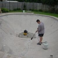 Drying/torching concrete - pool waterproofing