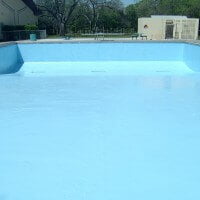 Blue swimming pool coating - repair