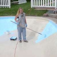 Waterproofing swimming pool - rolling coating