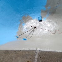 Pool coating repair - blue topcoat